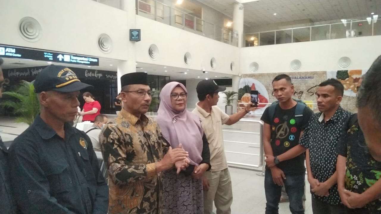 Tujuh Nelayan Aceh Dibebaskan dari Myanmar, Disambut Haru di Kuala Namu. (Foto: RRI)