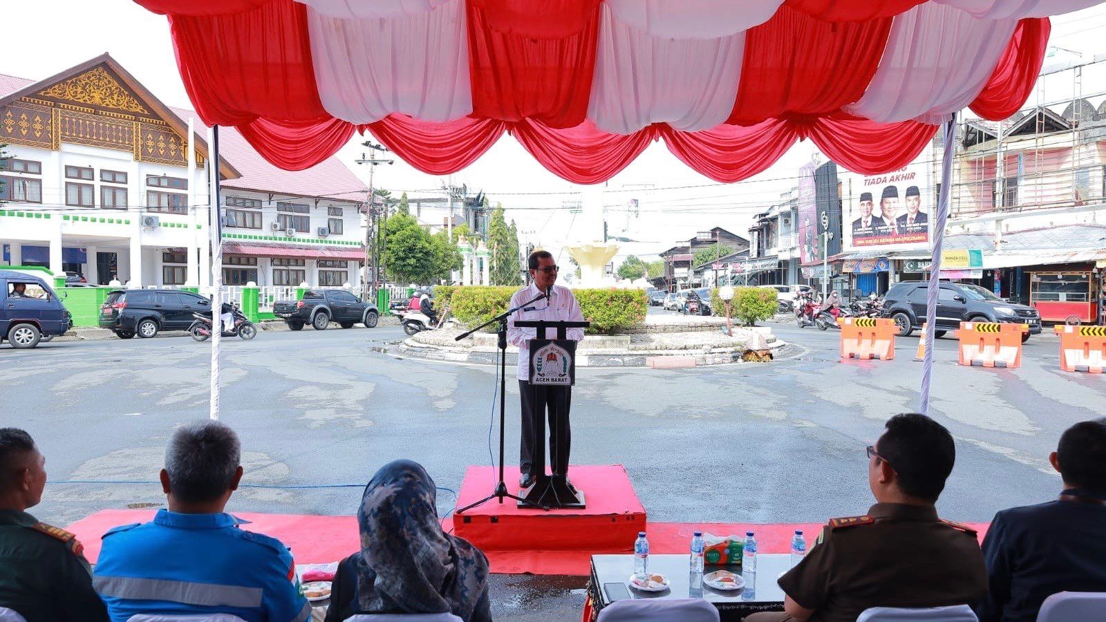 Pemerintah Aceh Barat Resmikan Renovasi Tugu Pelor Meulaboh. (Foto: RRI)