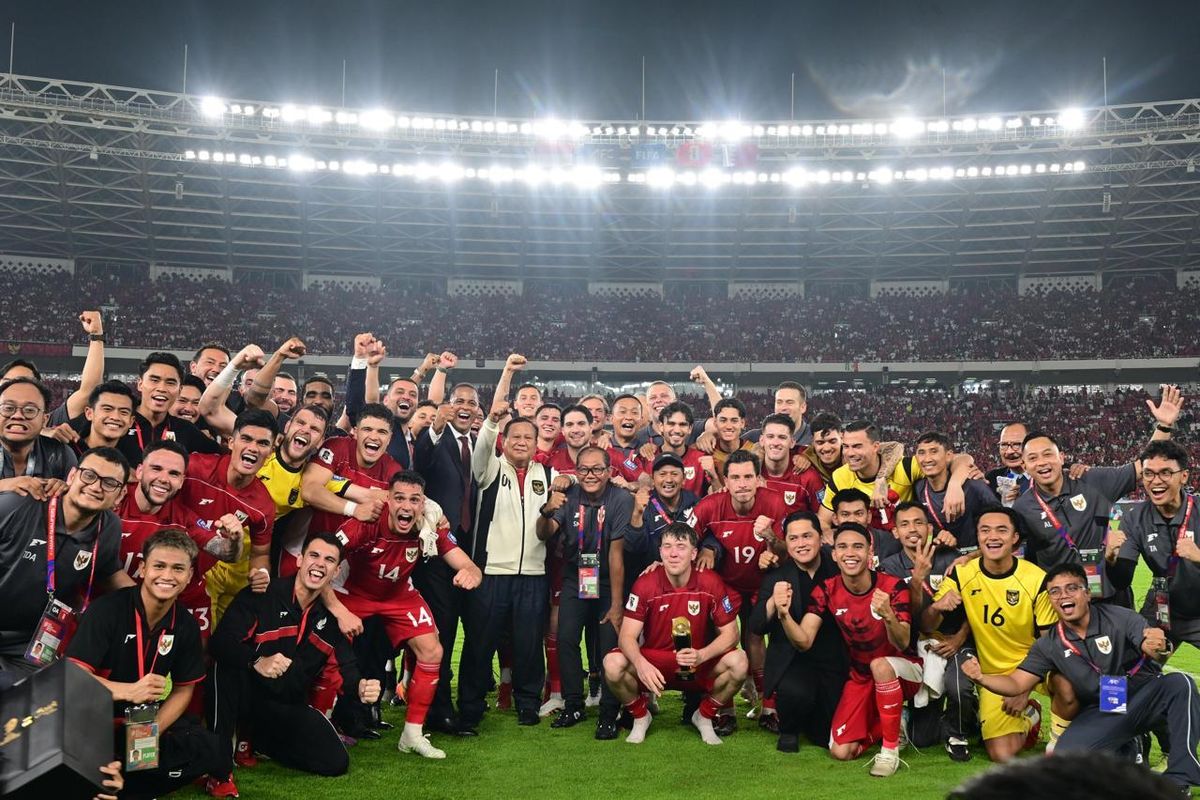 Prabowo Optimistis Indonesia Lolos Piala Dunia 2026. (Foto: Kompas.com)