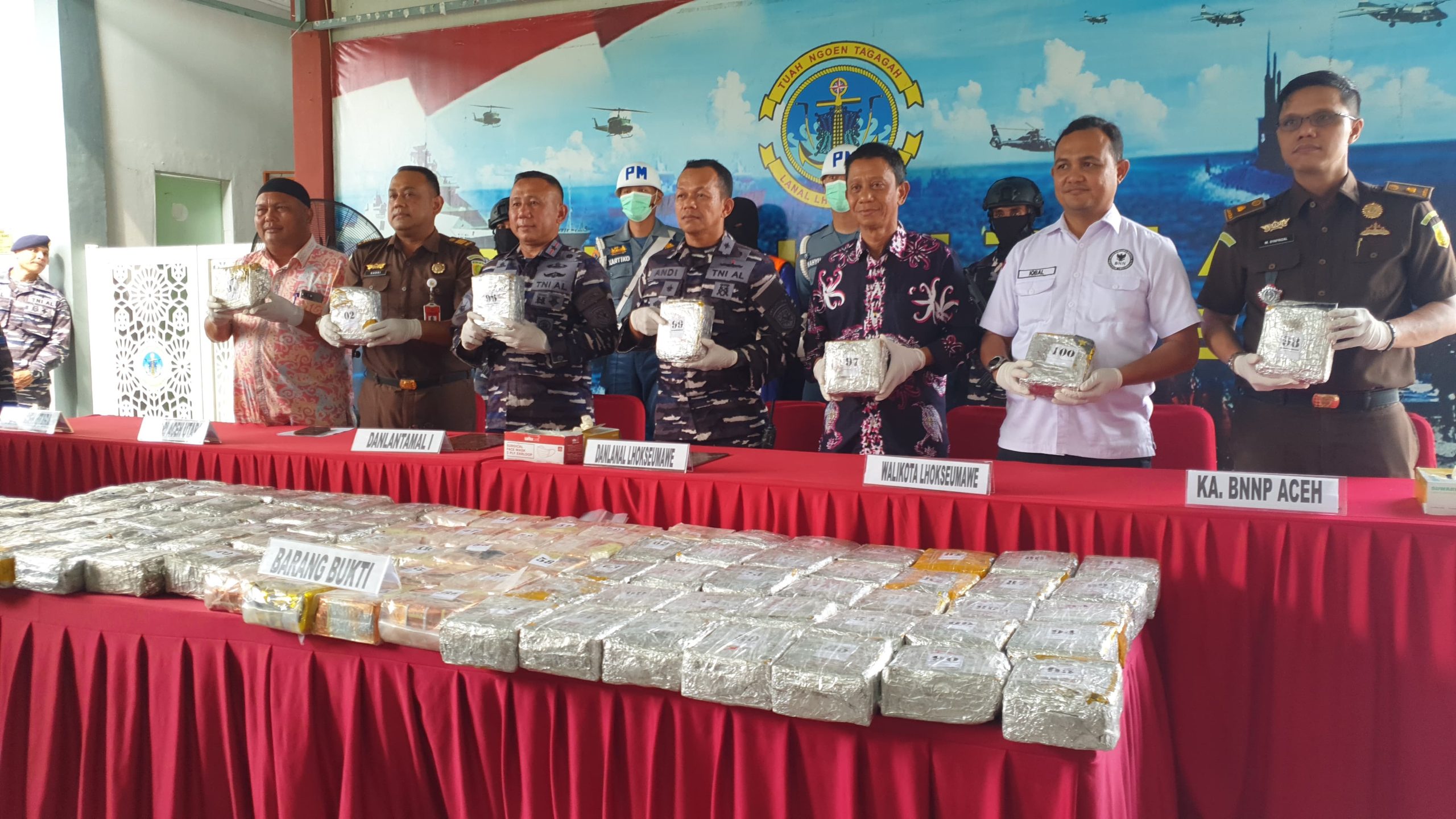 TNI AL Gagalkan Penyelundupan 100 Kg Sabu Jaringan Internasional di Aceh. (Foto: For Nukilan)