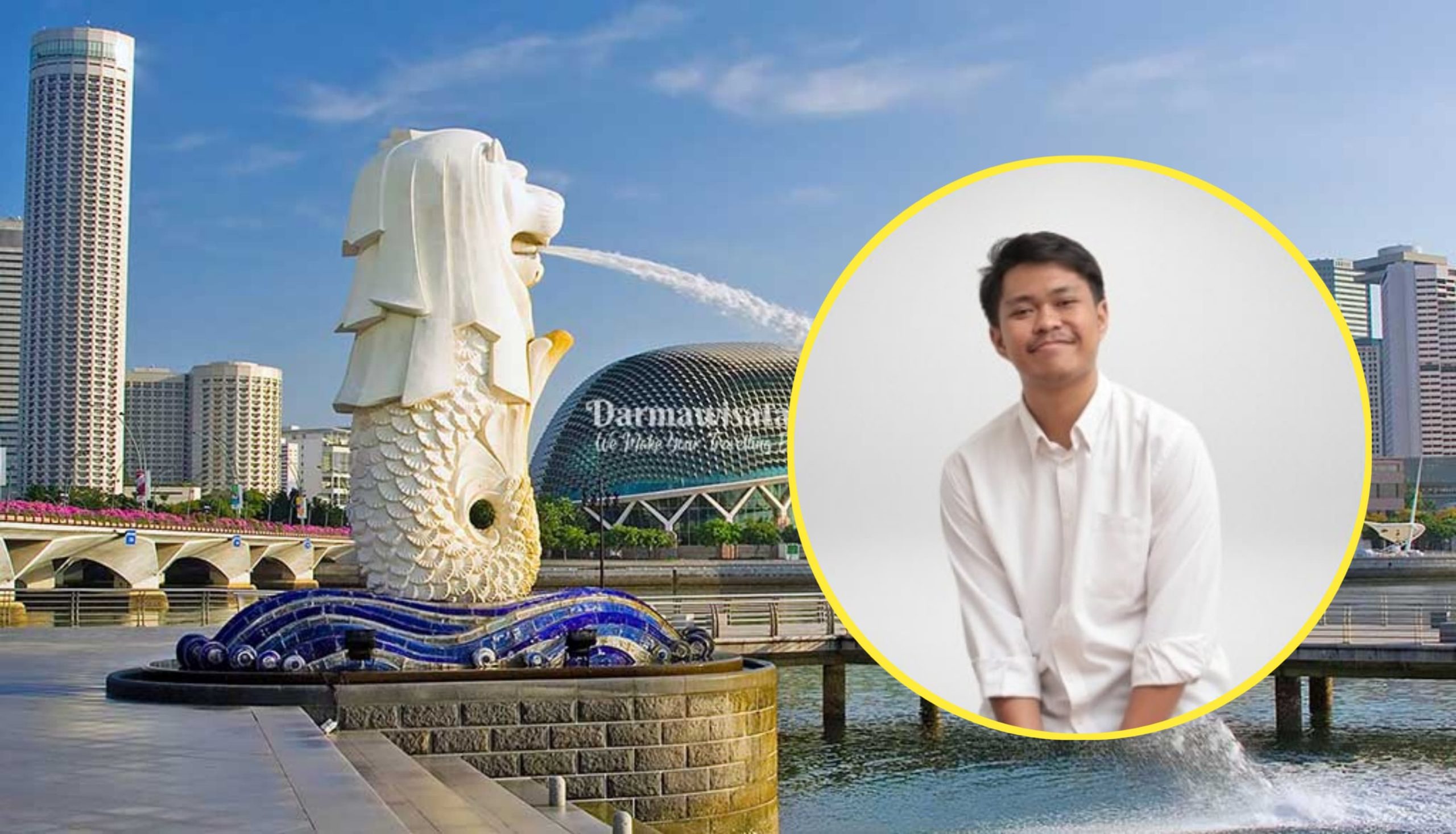 Kolase foto Merlion dan Pakar Investasi, Gading Kevin Simarmata. (Foto: Nukilan)