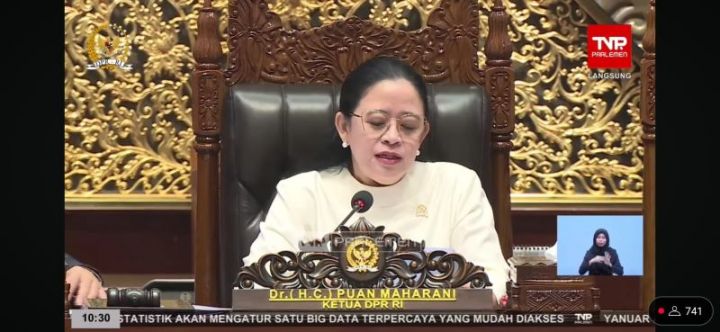 Ketua DPR Puan Maharani. (Foto: Tangkapan layar Youtube DPR)