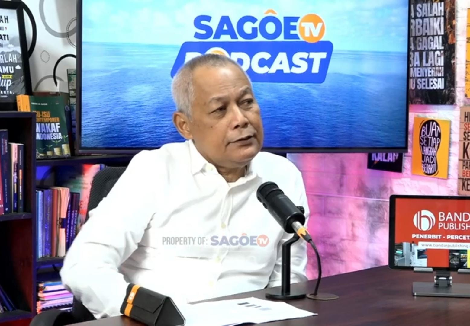 Teuku Kamaruzzman, yang lebih dikenal dengan sebutan Ampon Man, mantan juru runding GAM saat di Podcast SagoeTv. (Foto: Tangkapan Layar)