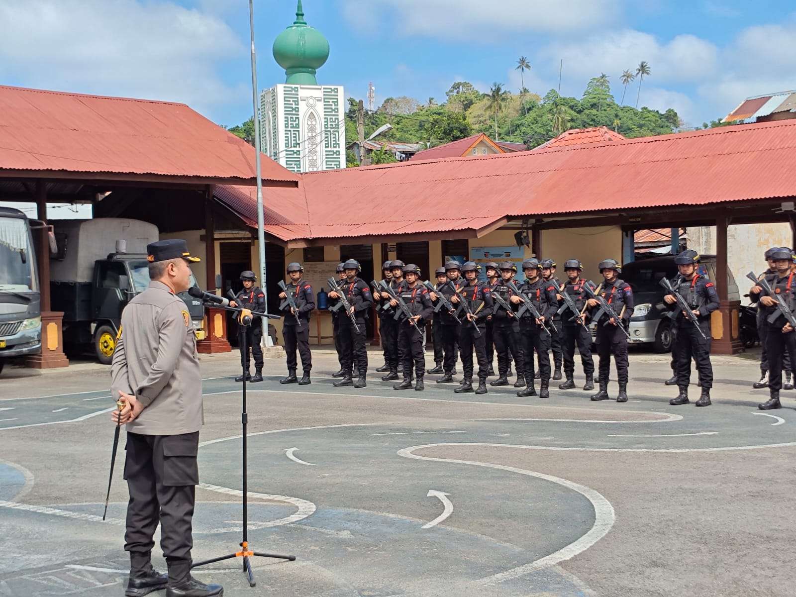 Personel BKO Polda Aceh Dikerahkan Amankan PSU Pilwalkot Sabang. (Foto: RRI)