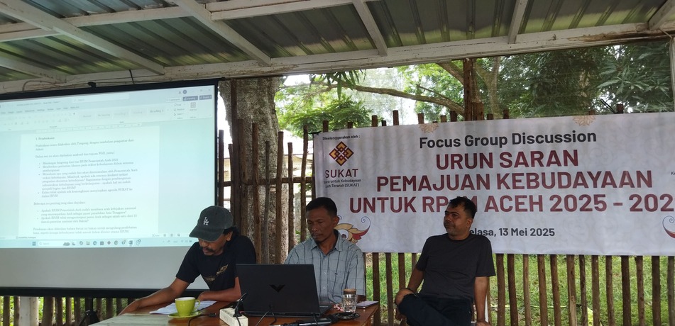 FGD Urun Saran Pemajuan Kebudayaan untuk RPJM Aceh 2025-2029 di Banda Aceh, Selasa (13/5/2025). (Foto: Nukilan/Sammy)