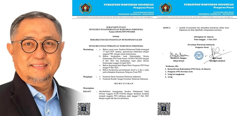 Setelah Satu Dekade, PWI Pulihkan Keanggotaan Muhammad Saleh