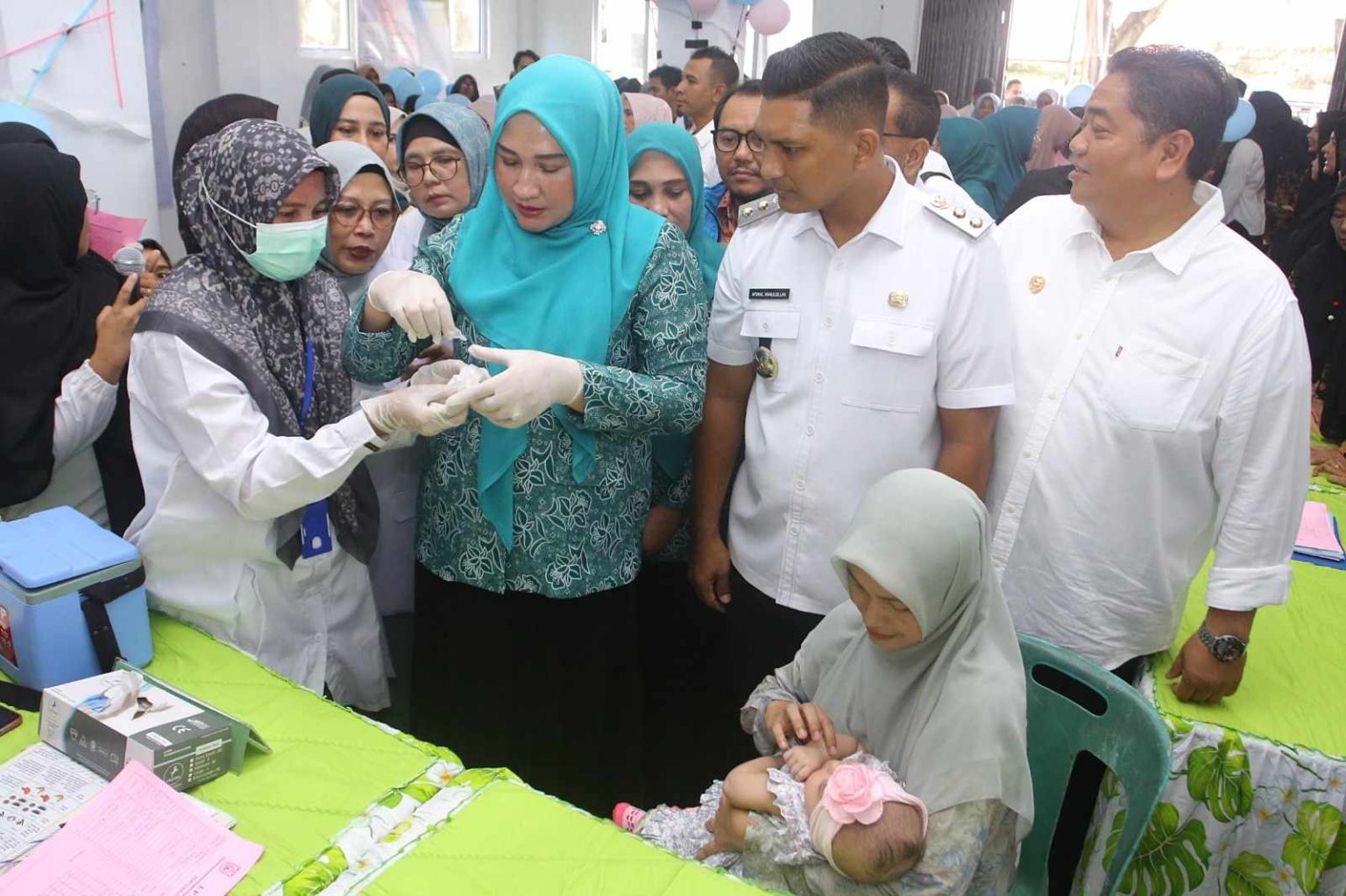 Semarak Pekan Imunisasi Dunia di Beurawe. (Foto: HUMAS BNA)