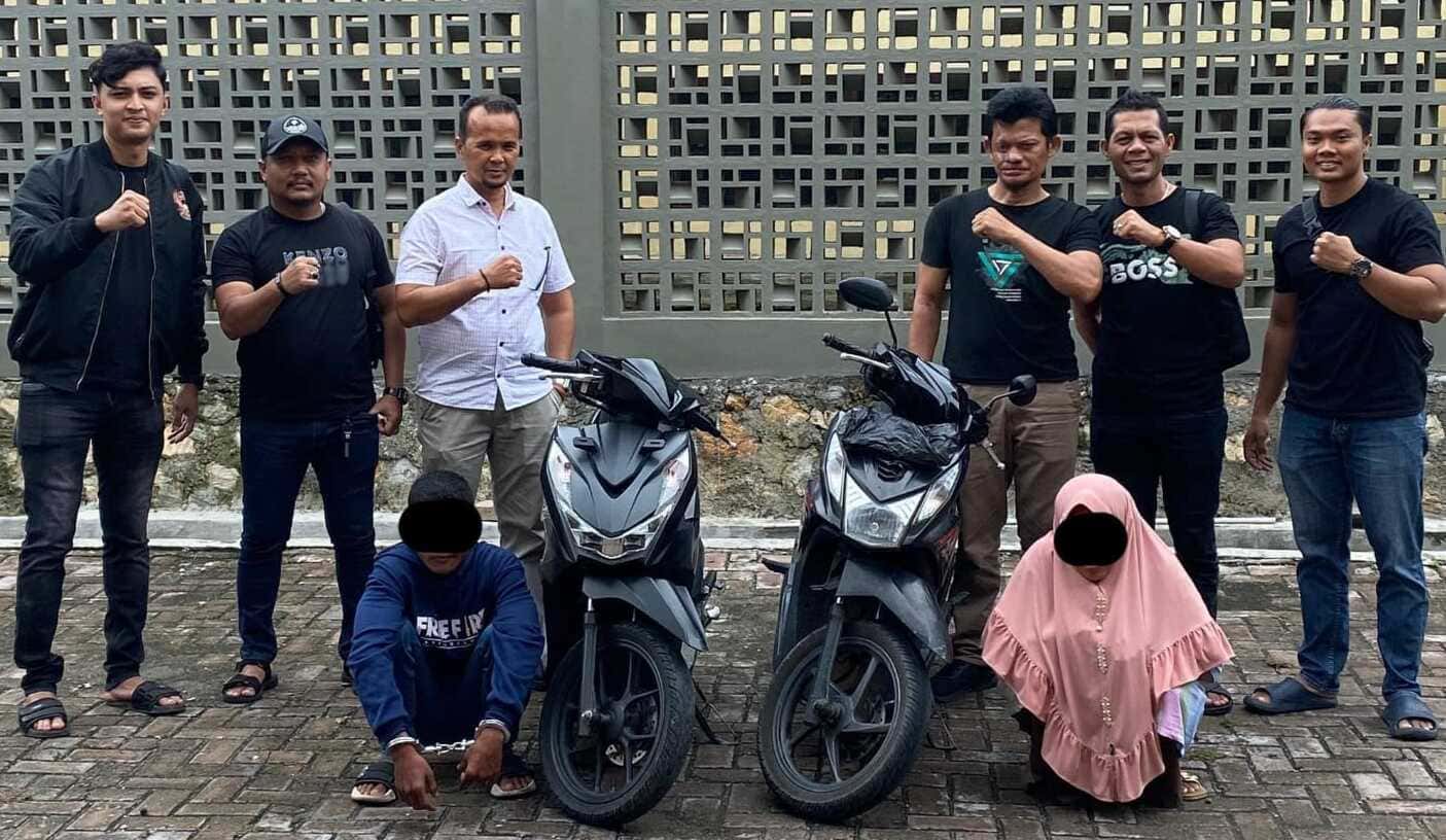 Dua tersangka curanmor yang ditangkap Polresta Banda Aceh. (Foto: Dok Polresta Banda Aceh)