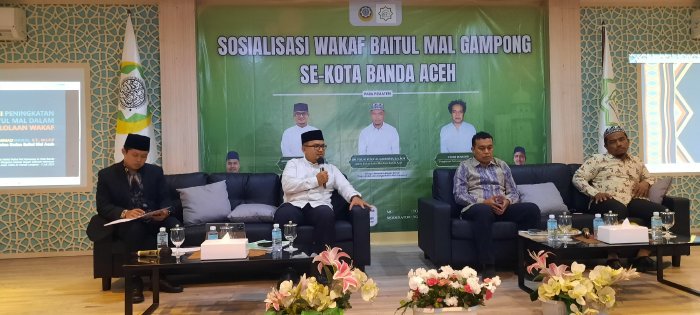 Sosialisasi Wakaf Baitul Mal Gampong yang berlangsung di Hotel Hanifi, Banda Aceh, Sabtu (5/7/2025). (Foto: BMA)
