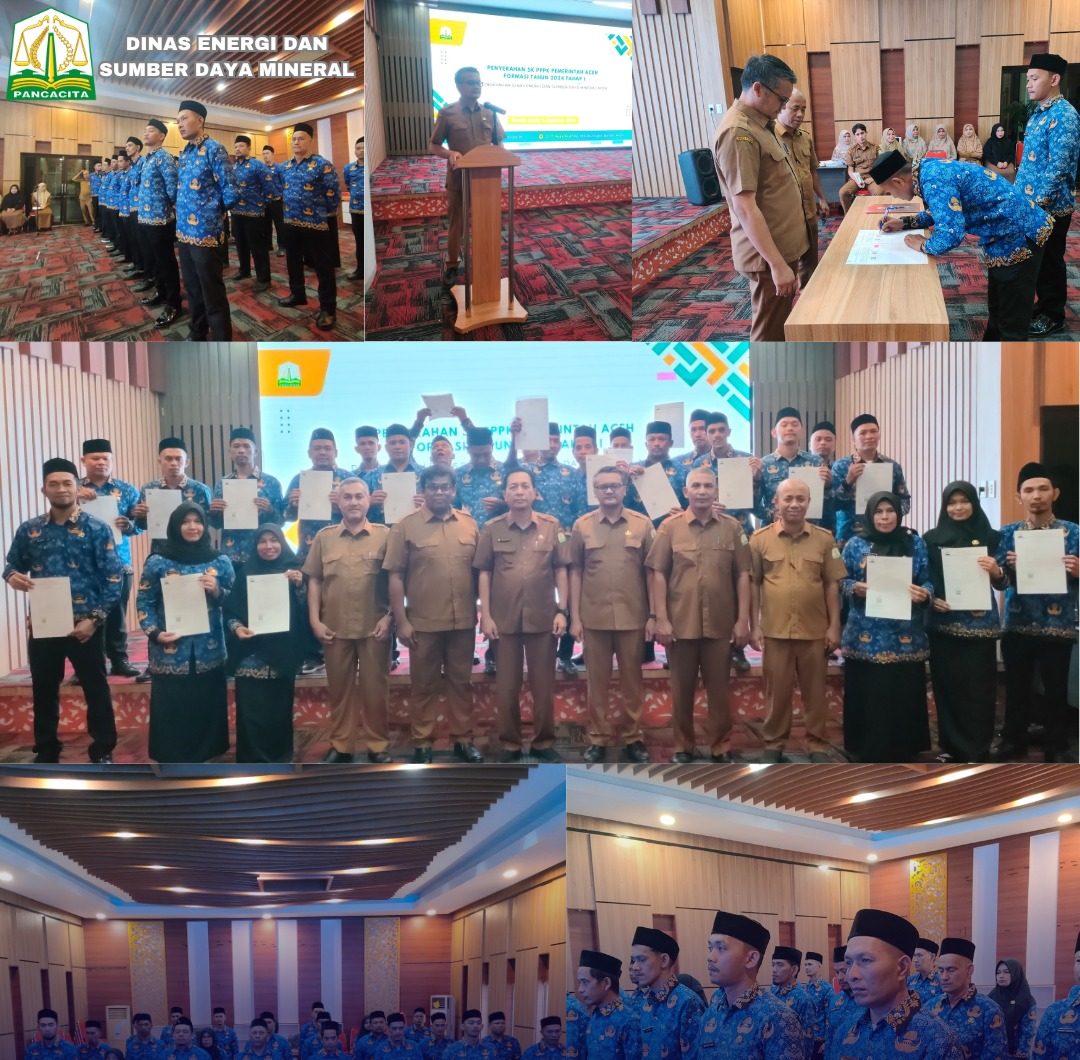 Dinas ESDM Aceh Serahkan SK Pengangkatan PPPK Tahap I. (Foto: ESDM Aceh)