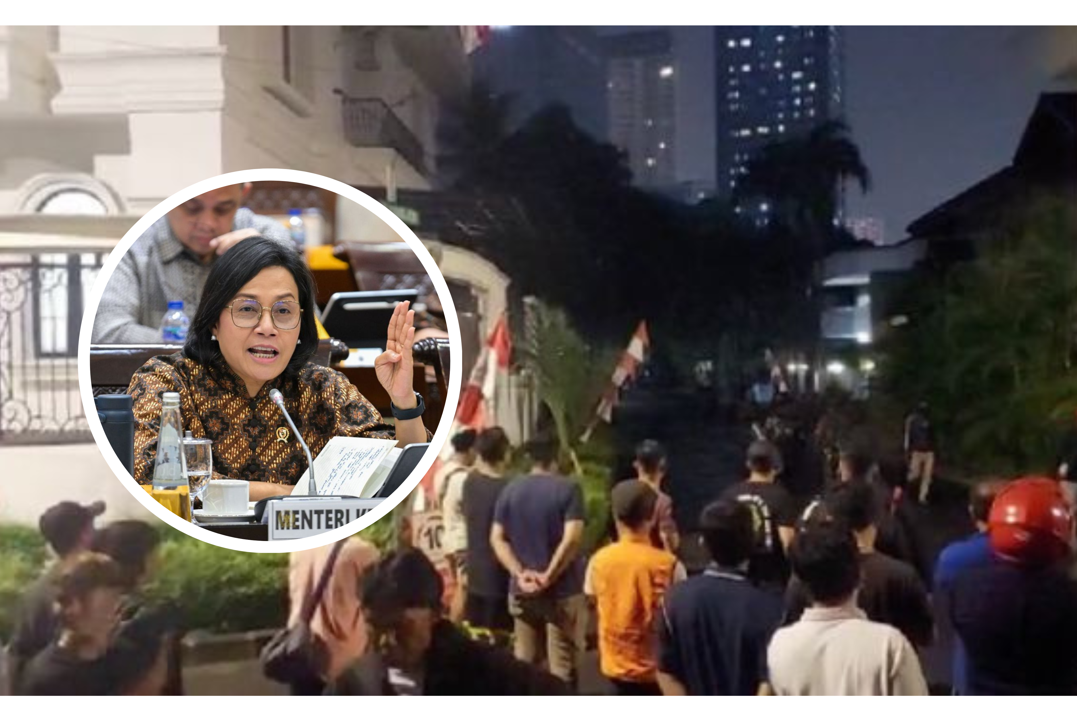 Rumah Sri Mulyani Ikut Dijarah. (Foto: Nukilan)
