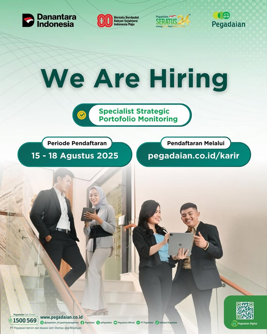 Pegadaian Buka Lowongan Kerja untuk Posisi Specialist Strategic Portofolio Monitoring. (Foto: Pegadaian)