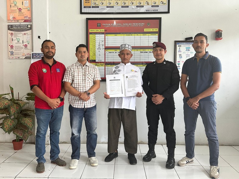 WBP yang mendapatkan amnesti, Sabtu (2/8/2025). (Foto: Dok Lapas Kelas IIA Banda Aceh)