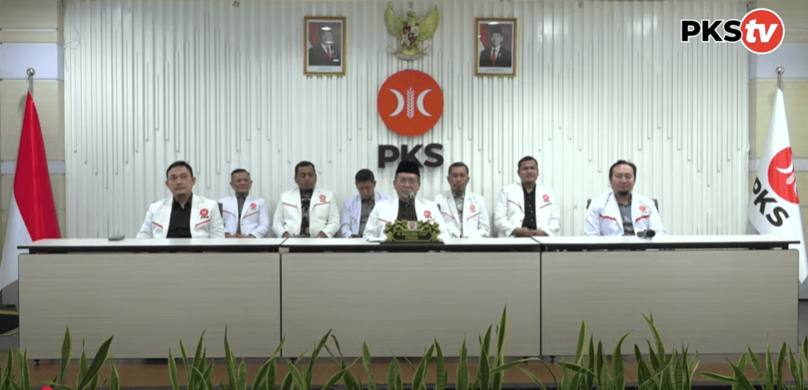 Pengumuman kepengurusan baru DPD PKS secara virtual pada Kamis (14/8/2025). (Foto: tangkapan layar)
