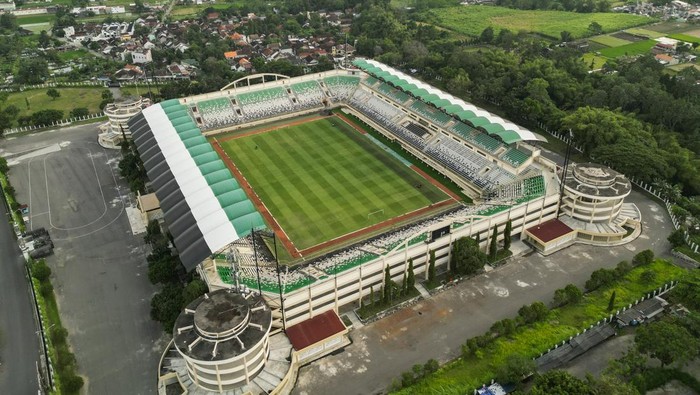 Foto udara Stadion Maguwoharjo di Sleman, DI Yogyakarta, Kamis (20/3/2025). (Foto: DetikSport)