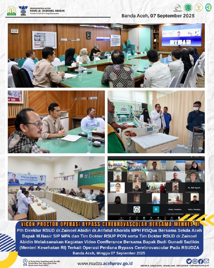 Operasi Bypass Cerebrovascular Perdana di RSUD dr. Zainoel Abidin dan Pertama di Pulau Sumatera Selamatkan Pasien Moya Moya. (Foto: Pemerintah Aceh)