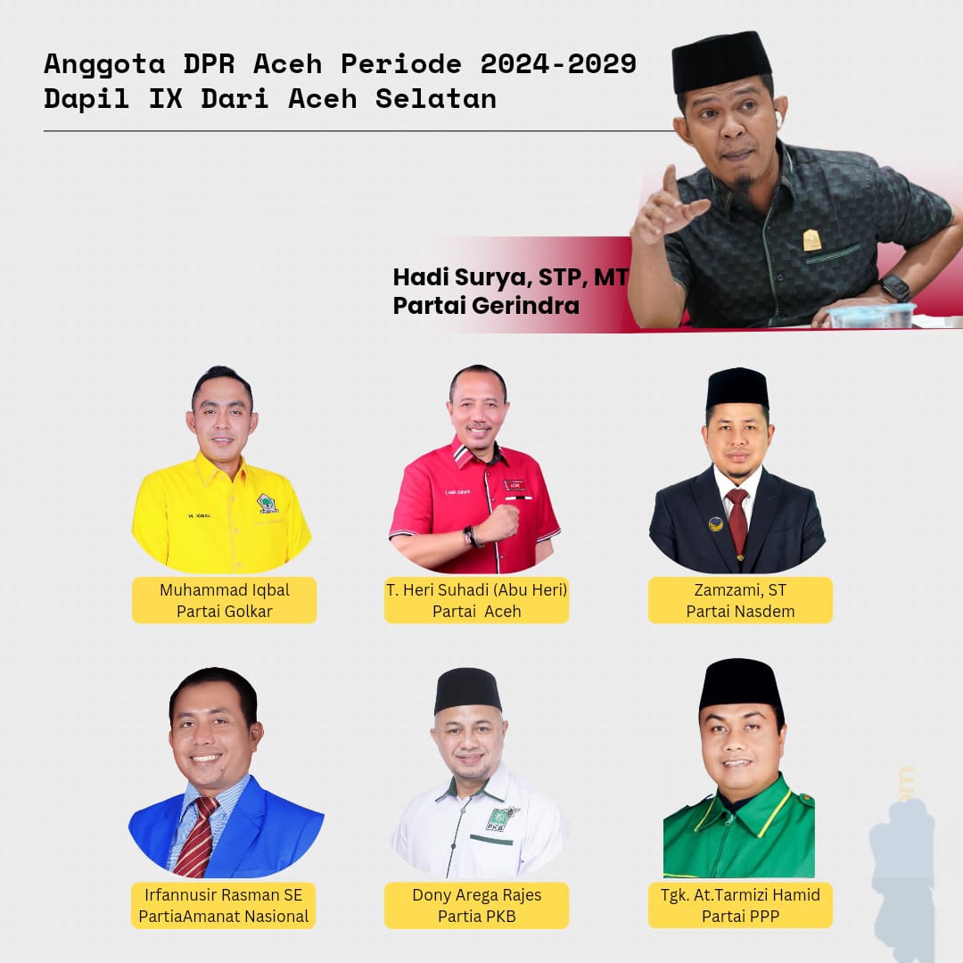 7 Anggota DPRA Dapil 9 asal Aceh Selatan. (Foto: TheTapaktuanPost)