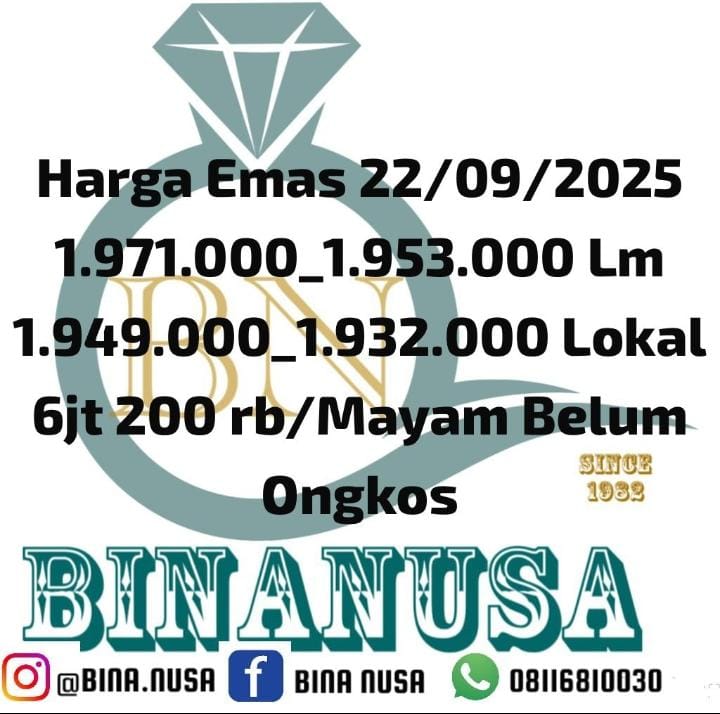 Harga emas di Toko Emas Bina Nusa, pada Senin (22/2/2025). (Foto: Tangkapan Layar)