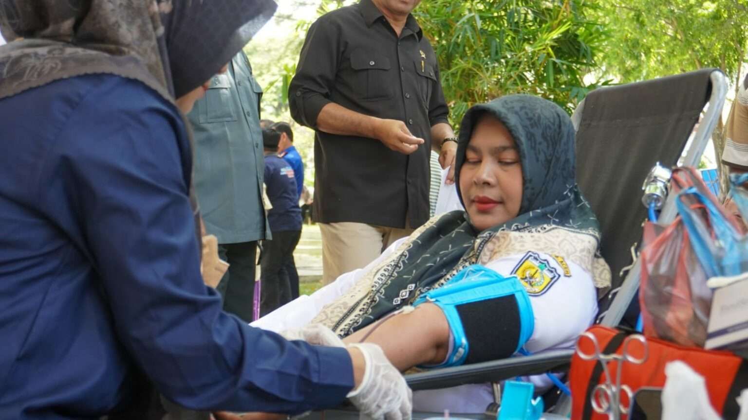 Pemerintah Kota Banda Aceh menggelar pemeriksaan kesehatan gratis di Taman Bustanussalatin (Foto: Pemkot Aceh)