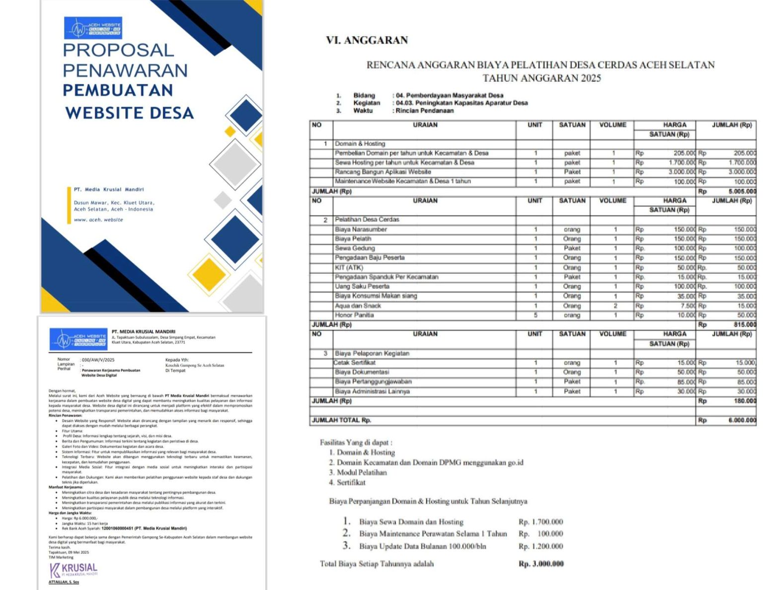 Proposal pembuatan website desa digital. (Foto: TheTapaktuanPost)