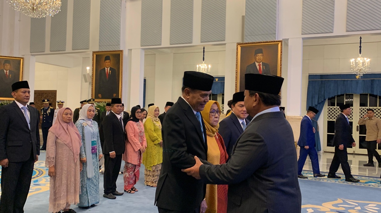 Reshuffle Kabinet Merah Putih pada Rabu (17/9/2025) di Istana Negara. (Foto: Okezone)