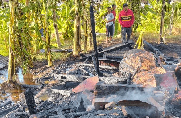 Kebakaran kandang sapi yang terjadi di Gampong Gla Meunasah Baro, Kecamatan Krueng Barona Jaya, Kabupaten Aceh Besar, pada Senin (22/9/2025). (Foto: akun Instagram @damkaracehbesar)