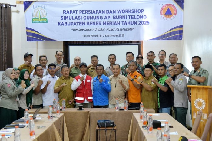 BPBA Gelar Rapat Persiapan dan Workshop Simulasi Gunung Api Burni Telong. (Foto: BPBA)