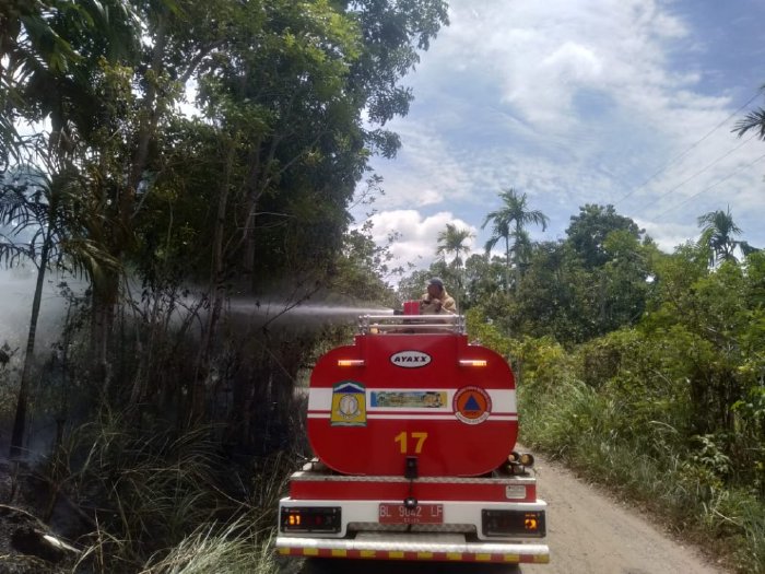 Kebakaran lahan kembali terjadi di Desa Saree, Kecamatan Lembah Seulawah, Kabupaten Aceh Besar, Kamis (4/9/2025). (Foto: BPBA)