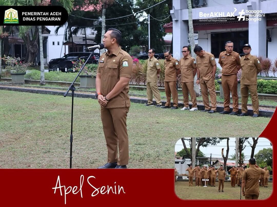 Plh. Kadis Pengairan Aceh Pimpin Apel Pagi Senin. (Foto: Dinas Pengairan Aceh)
