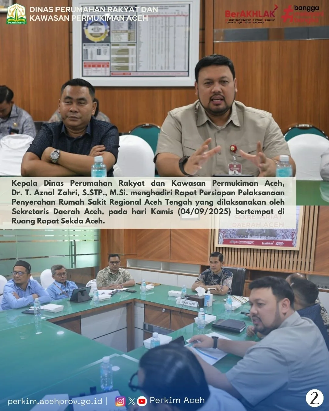 Dinas Perkim Aceh Hadiri Rapat Persiapan Penyerahan Rumah Sakit Regional Aceh Tengah