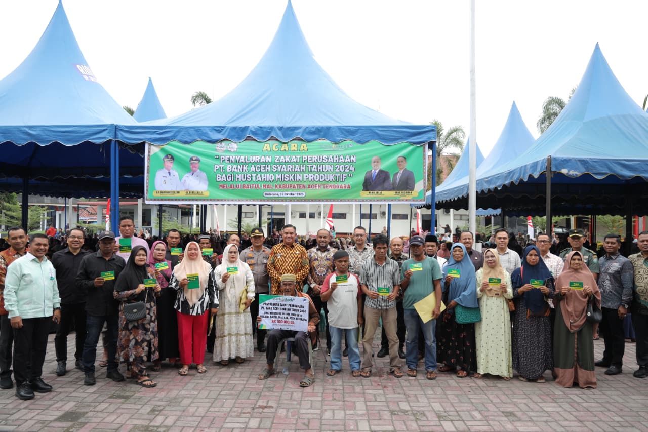 Bank Aceh Salurkan Zakat Rp500 Juta untuk 1.216 Mustahiq Produktif di Aceh Tenggara