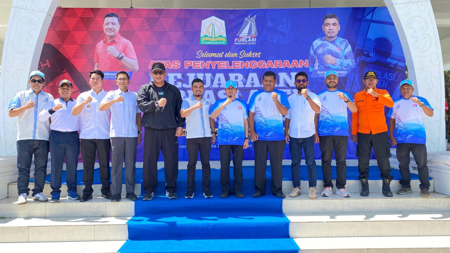 Suasana semarak tampak di Venue Layar, Gampong Pande, Kecamatan Kuta Raja, Banda Aceh, Rabu (13/8/2025), saat Kepala Biro Keistimewaan Aceh dan Kesejahteraan Rakyat (Isra) Setda Aceh, Yusrizal, resmi membuka Kejuaraan PORLASI Aceh Open 2025. (Foto: For Nukilan)
