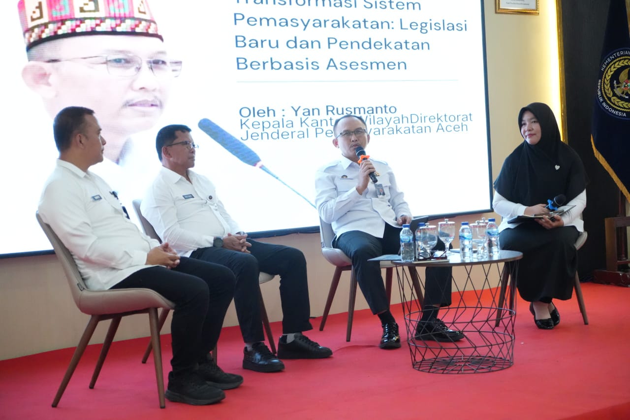 Kanwil Ditjenpas Aceh bersama Ikatan Pembimbing Kemasyarakatan Indonesia (Ipkemindo) Dewan Pengurus Wilayah Aceh menggelar kegiatan penguatan bagi Pembimbing Kemasyarakatan (PK), Kamis (2/10/2025). (Foto: For Nukilan)