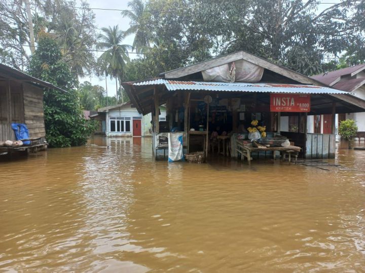 Kondisi banjir di wilayah Kabupaten Aceh Jaya, Aceh. (Foto: Dokumentasi BPBA)