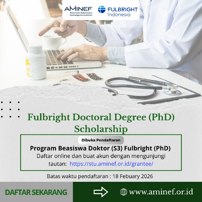 Peluang Emas ke Negeri Paman Sam, Beasiswa S3 Fulbright 2026 Resmi Dibuka