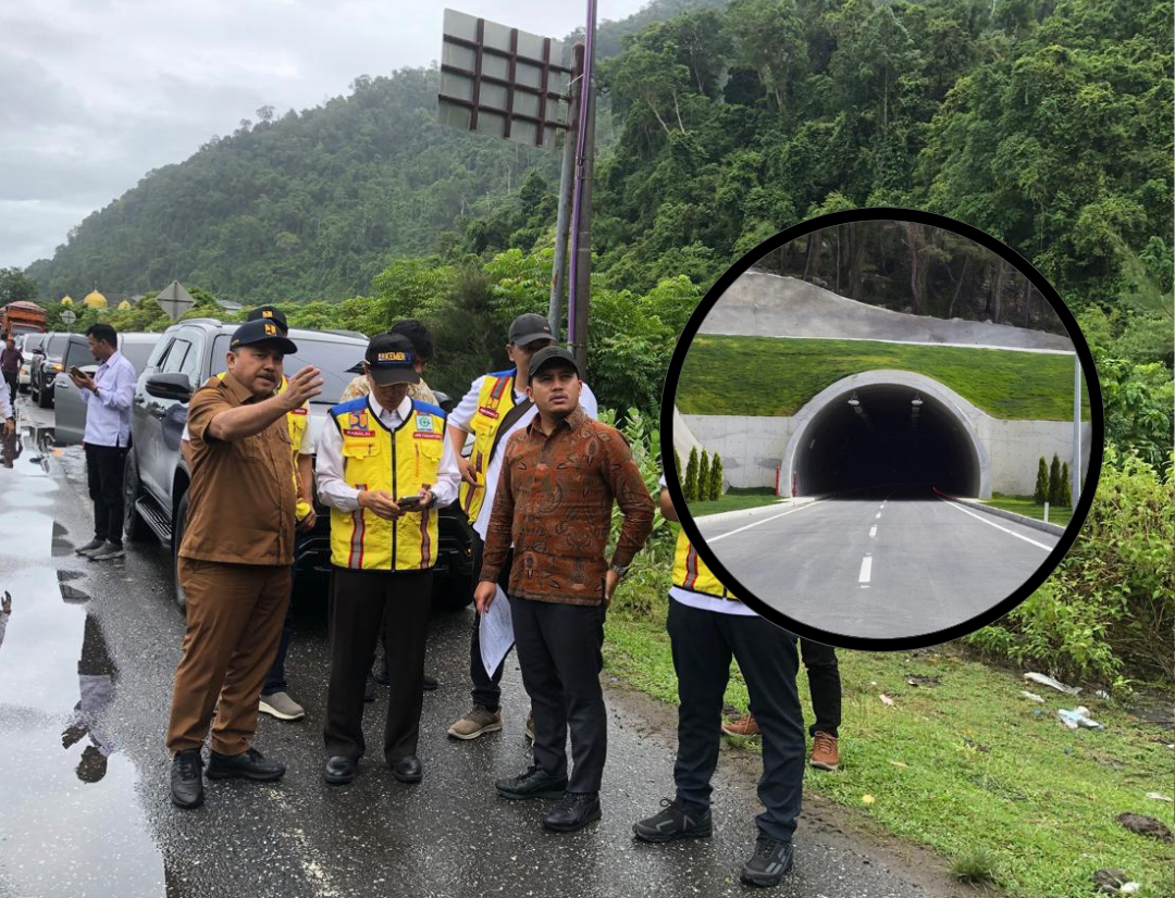 Tim Bappenas meninjau lokasi pembangunan terowongan Geurutee. (Foto: For Nukilan)