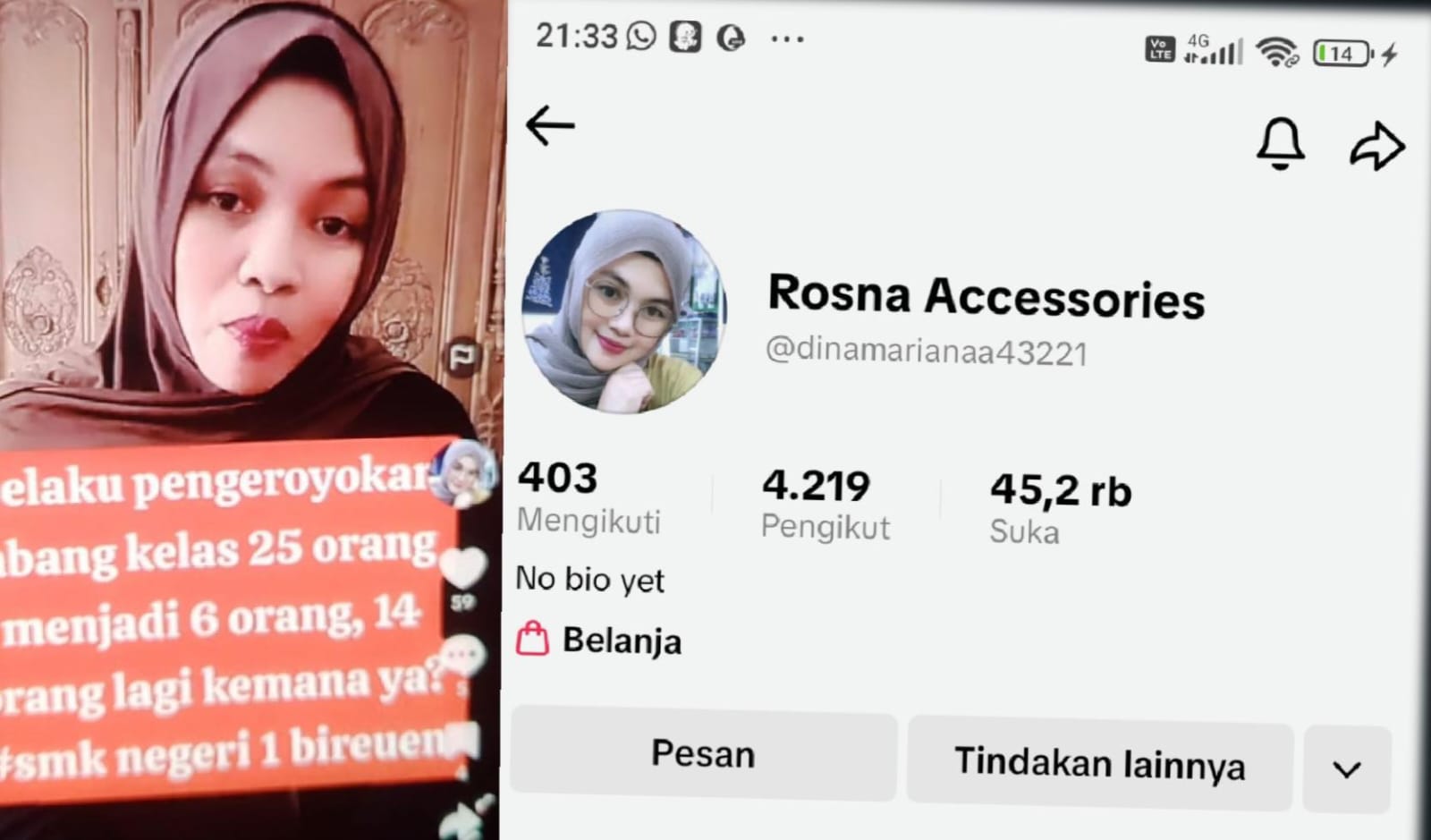 Ibu Korban Pengeroyokan Siswa SMK 1 Bireuen Ungkap Kejanggalan Jumlah Pelaku di TikTok. (Foto: Tangkapan Layar)