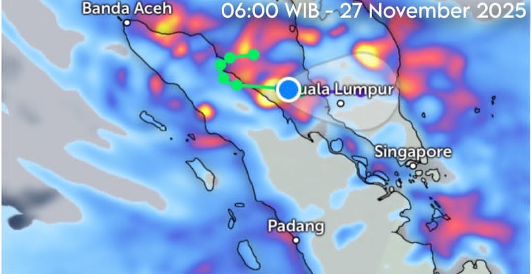 Mata Siklon Senyar Mulai Keluar dari Indonesia, Namun Hujan dan Badai Belum Berakhir
