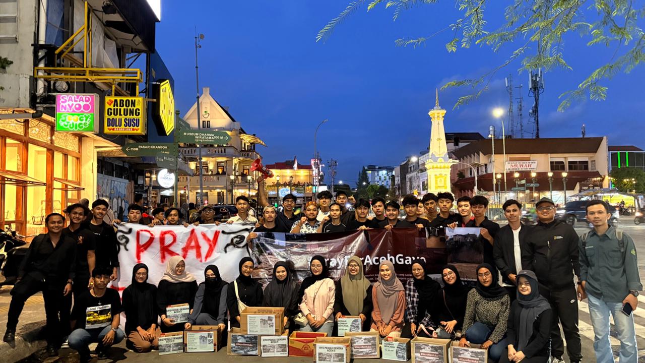 Mahasiswa Aceh di Yogyakarta Desak Pemerintah Pusat Tetapkan Darurat Bencana Nasional untuk Aceh–Sumatra. (FOTO: FOR NUKILAN)