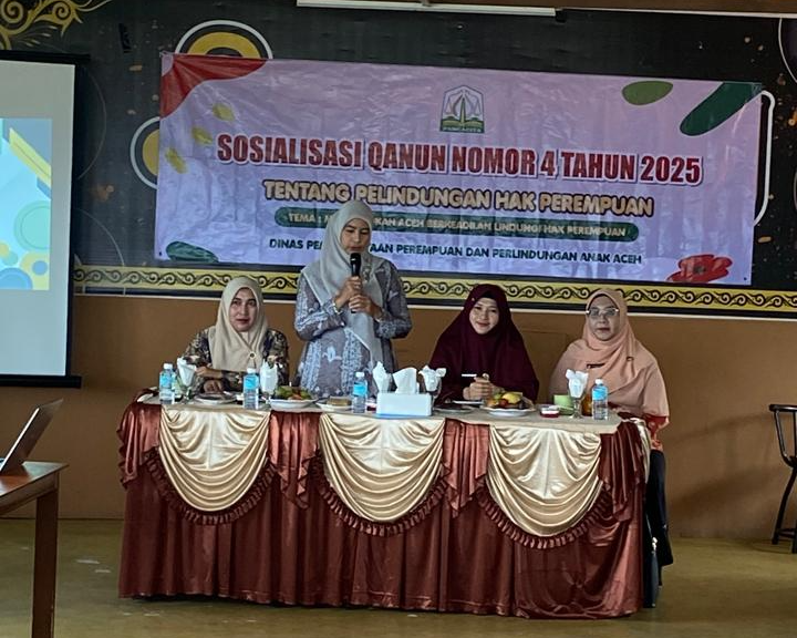 Sosialisasi Qanun Nomor 4 Tahun 2025 Tentang Perlindungan Hak Perempuan. (Foto: DPPPA Aceh)