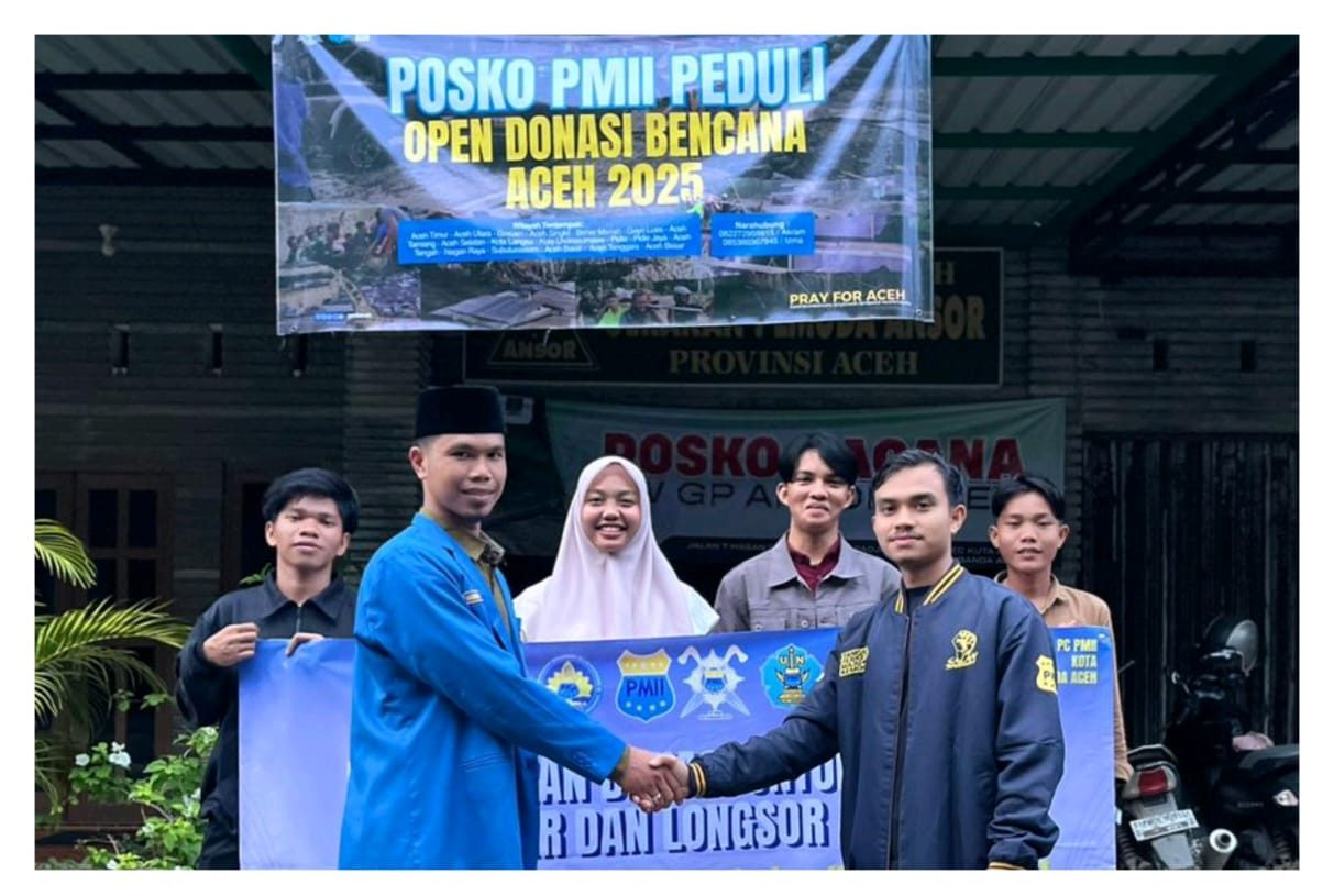 PMII Banda Aceh Salurkan Donasi untuk Korban Banjir dan Longsor di Aceh. (Foto: For Nukilan)