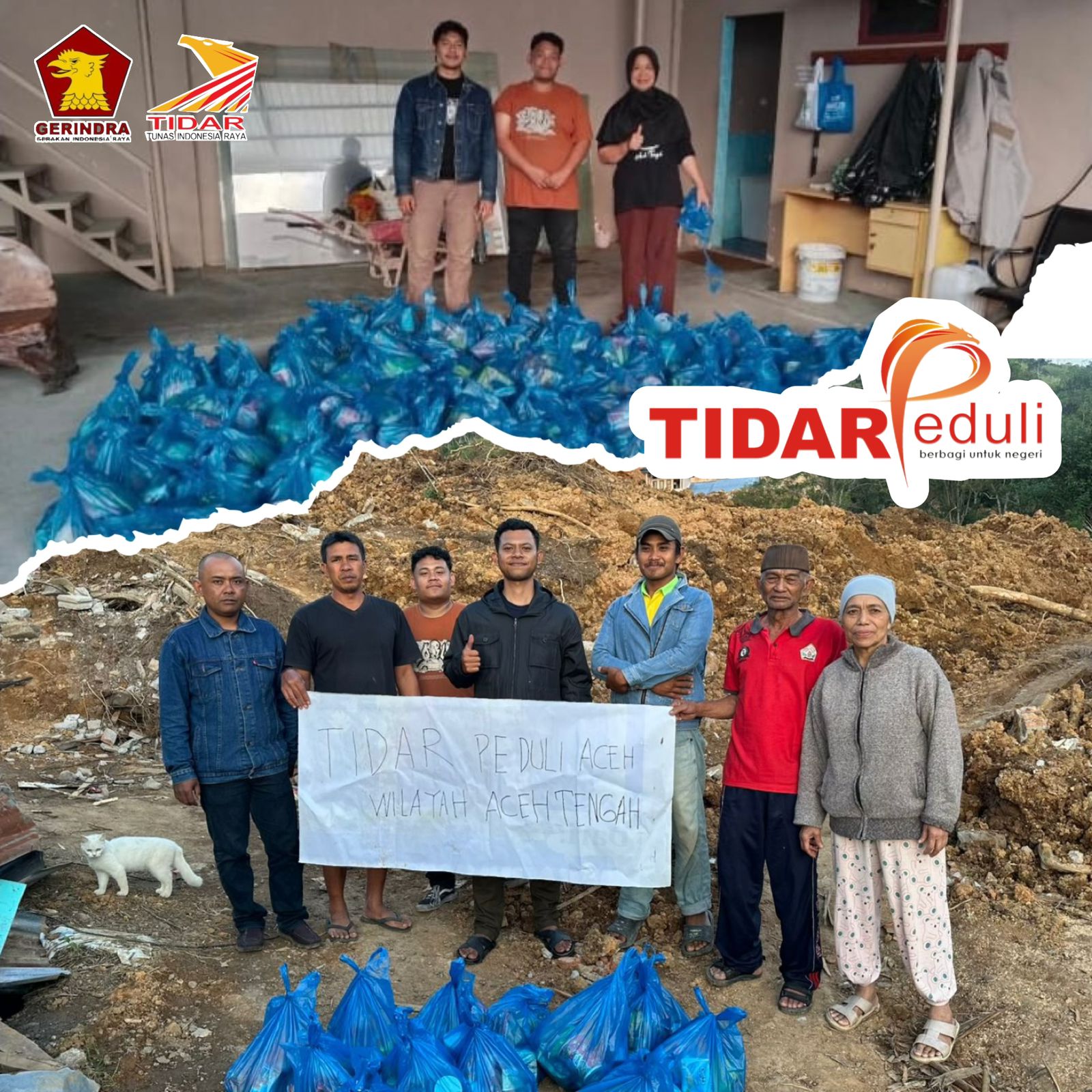 TIDAR Salurkan Bantuan Sembako bagi Warga Terdampak Banjir dan Longsor di Aceh Tengah. (Foto: For Nukilan)