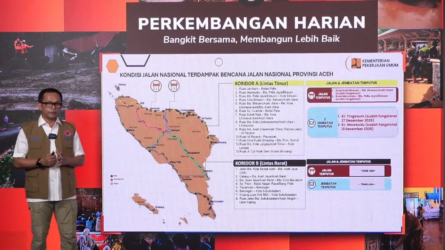Kepala Pusat Data, Informasi, dan Komunikasi Kebencanaan BNPB, Abdul Muhari saat konferensi pers di Jakarta. (Foto: Tangkapan layar YouTube BNPB)