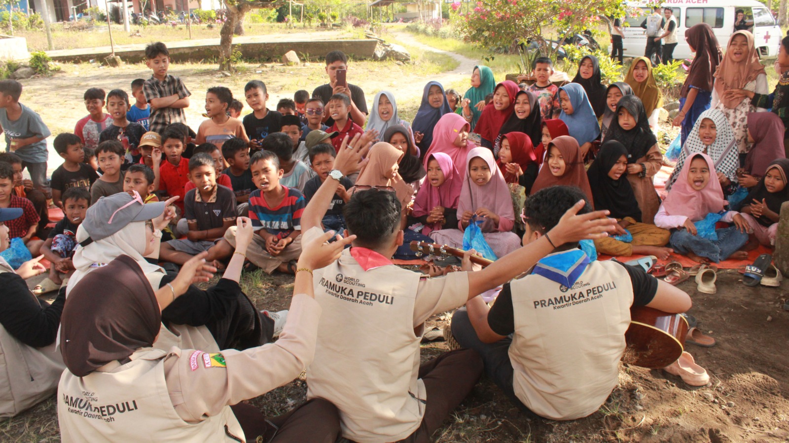 Pramuka Peduli Aceh dan DKC Bener Meriah Lakukan Trauma Healing bagi Anak Korban Banjir dan Longsor. (Foto: For Nukilan)