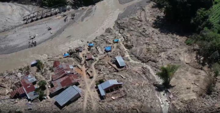 Kondisi desa terdampak banjir bandang di Aceh Tengah. (Metro TV/Muhammad Zakaria)