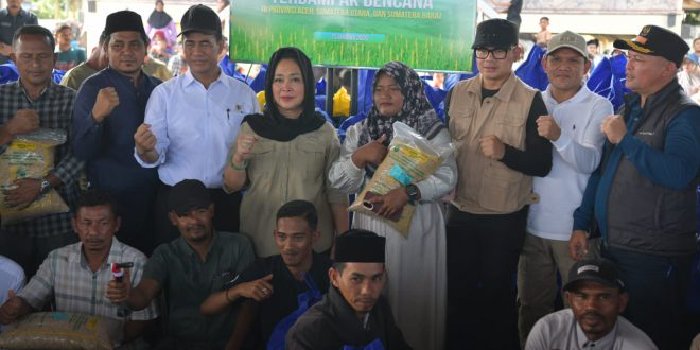 Wagub Aceh Dampingi Mentan Resmikan Rehabilitasi Sawah Pascabencana di Aceh Utara. (Foto: Fo Nukilan)
