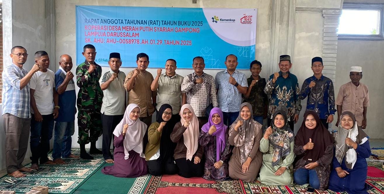 Gampong Lampuja Gelar RAT Perdana Koperasi Desa Merah Putih Syariah. (Foto: For Nukilan)