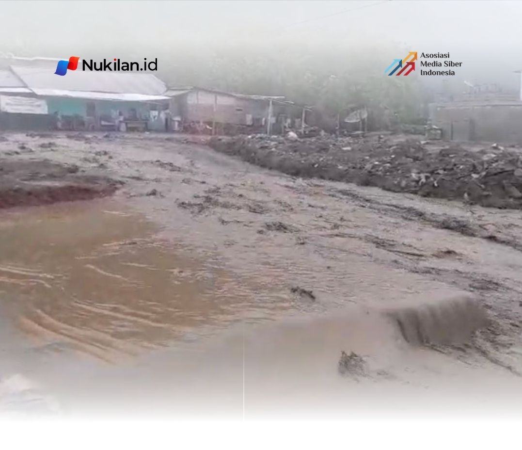 Air berlumpur yang mengalir di Kampung Mendale, Kecamatan Kebayakan, Kabupaten Aceh Tengah, Aceh, Kamis (26/2/2026).(FOTO: KOMPAS.COM/ Iwan Bahagia)