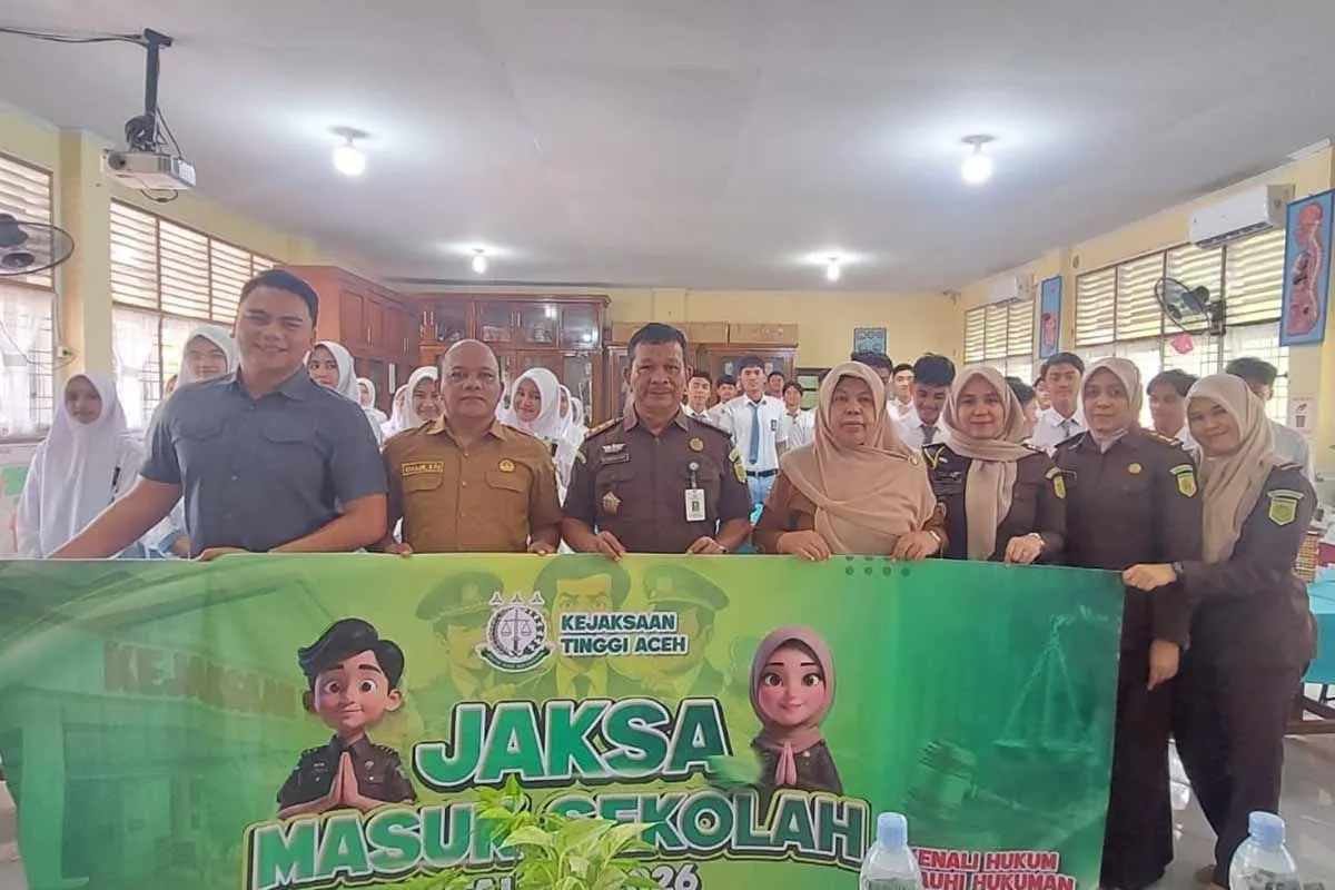 Kejati Aceh menggelar program jaksa masuk sekolah di Banda Aceh, Senin (9/2/2026). (Foto: ANTARA/HO-Humas Kejati Aceh)