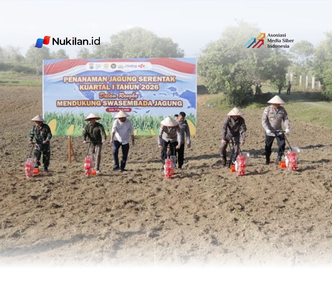 Kapolda Aceh Ikuti Tanam Raya Jagung Kuartal I 2026 di Aceh Besar. (Foto: Polda)